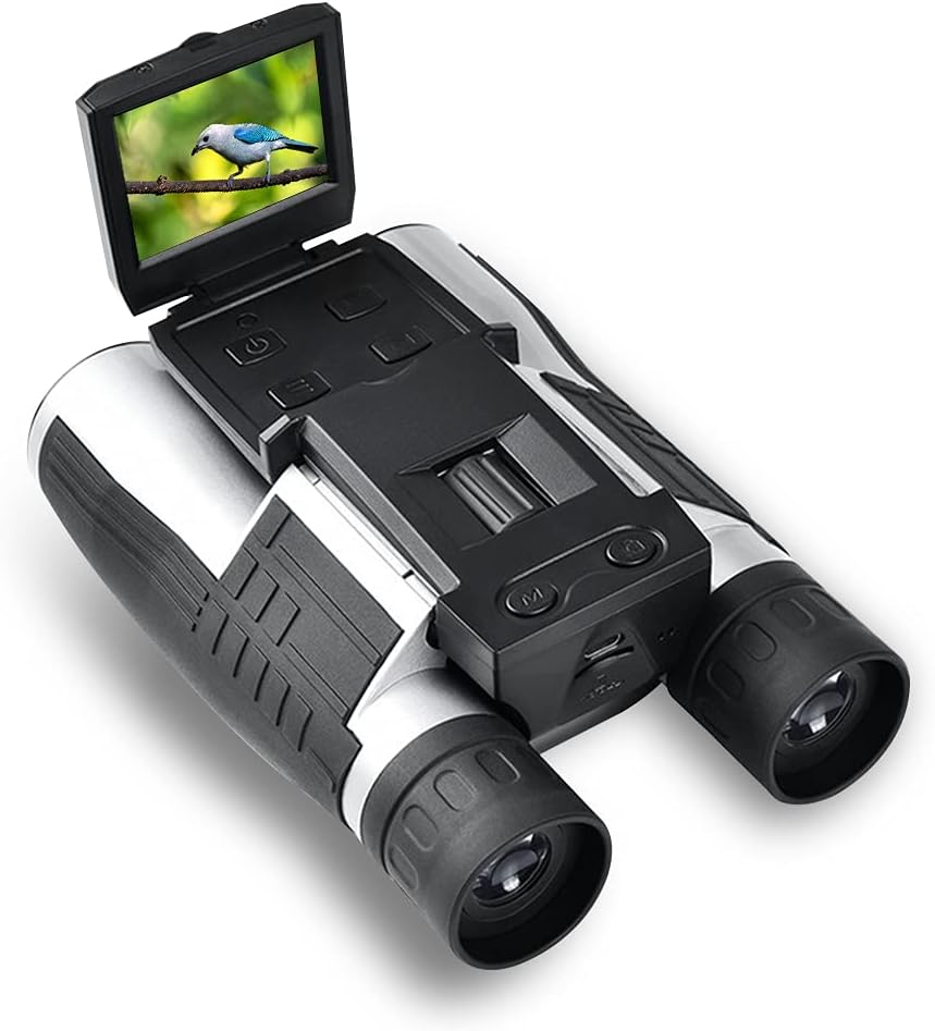 12X32 Binoculars Digital Camera USB HD Video DVR Recorder 2 LCD Display Screen 5MP CMOS Photo Zoom Telescope for Tourism Hunting, Watching Bird Football Game Concert