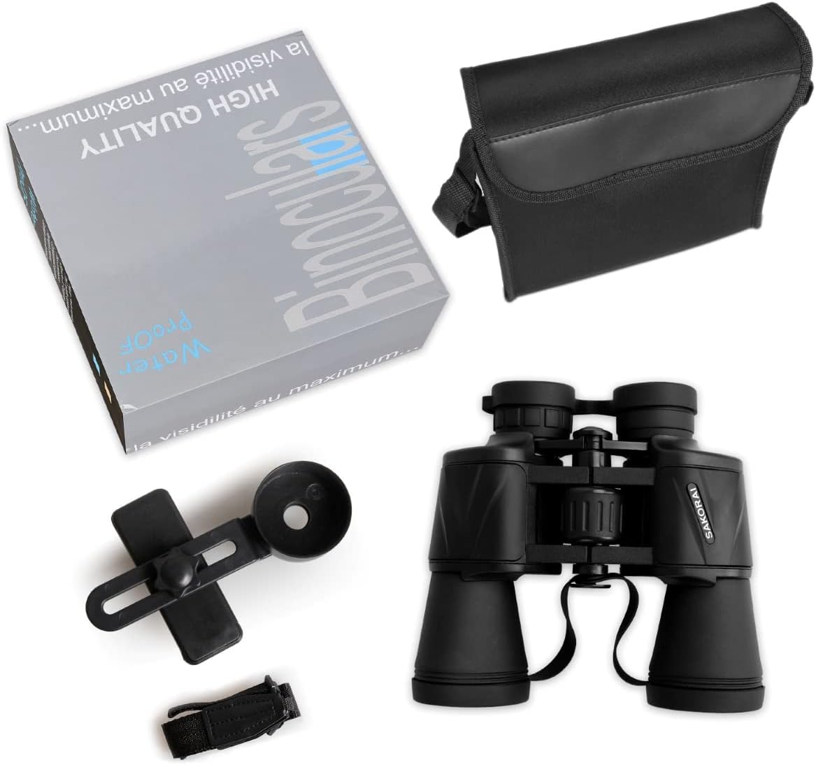 20x50 Binoculars for Adults, HD Professional Roof Prism Binoculars for Bird Watching Travel Stargazing Hunting Sports-BAK4 Prism FMC Lens-with Phone Adapter Neck Strap Carrying Case (Black)