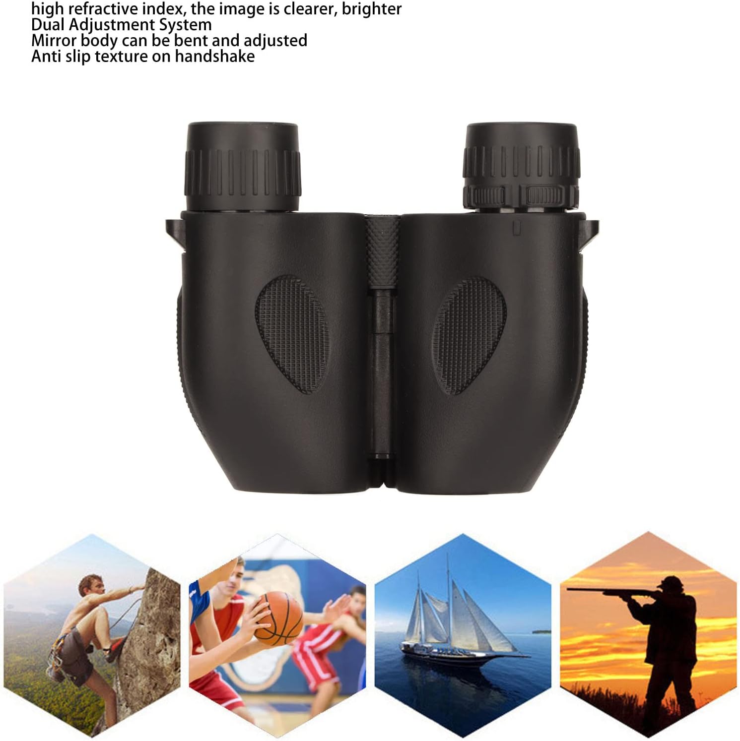 Binoculars FMC Zoom Binoculars Outdoor Binoculars Zoomable Binoculars Large Vision Adjustable Portable Clear Compact for Bird Watching Hiking
