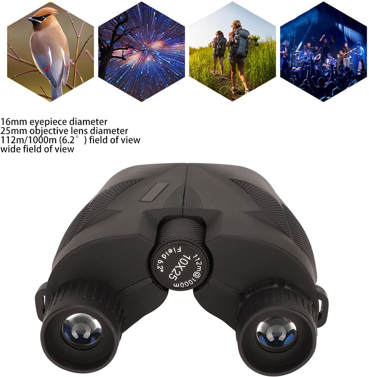 Binoculars FMC Zoom Binoculars Outdoor Binoculars Zoomable Binoculars Large Vision Adjustable Portable Clear Compact for Bird Watching Hiking