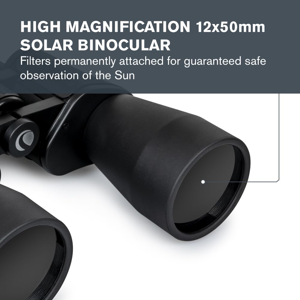Celestron – EclipSmart Safe Solar Eclipse Binoculars – Large  Powerful 12x50MM Solar Binoculars – Exclusive Solar Binocular – Crystal Clear Views of The Sun, Solar Eclipses, Transits  Sunspots