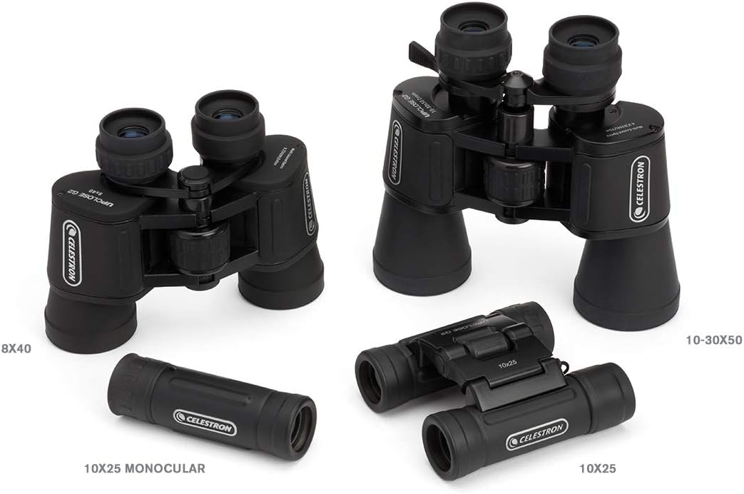 Celestron – UpClose G2 20x50 Porro Binoculars with Multi-Coated BK-7 Prism Glass – Water-Resistant Binoculars with Rubber Armored and Non-Slip Ergonomic Body for Sporting Events