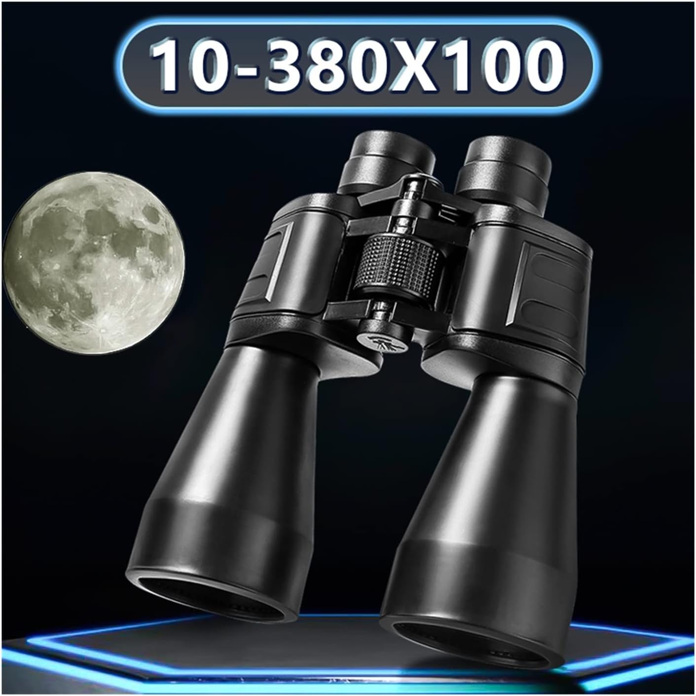 Binoculars Professional 10-380X100 High Magnification 10-60 Times Zoom BAK4 Powerful Binoculars Telescope with Tripod (Color : Single Binoculars)