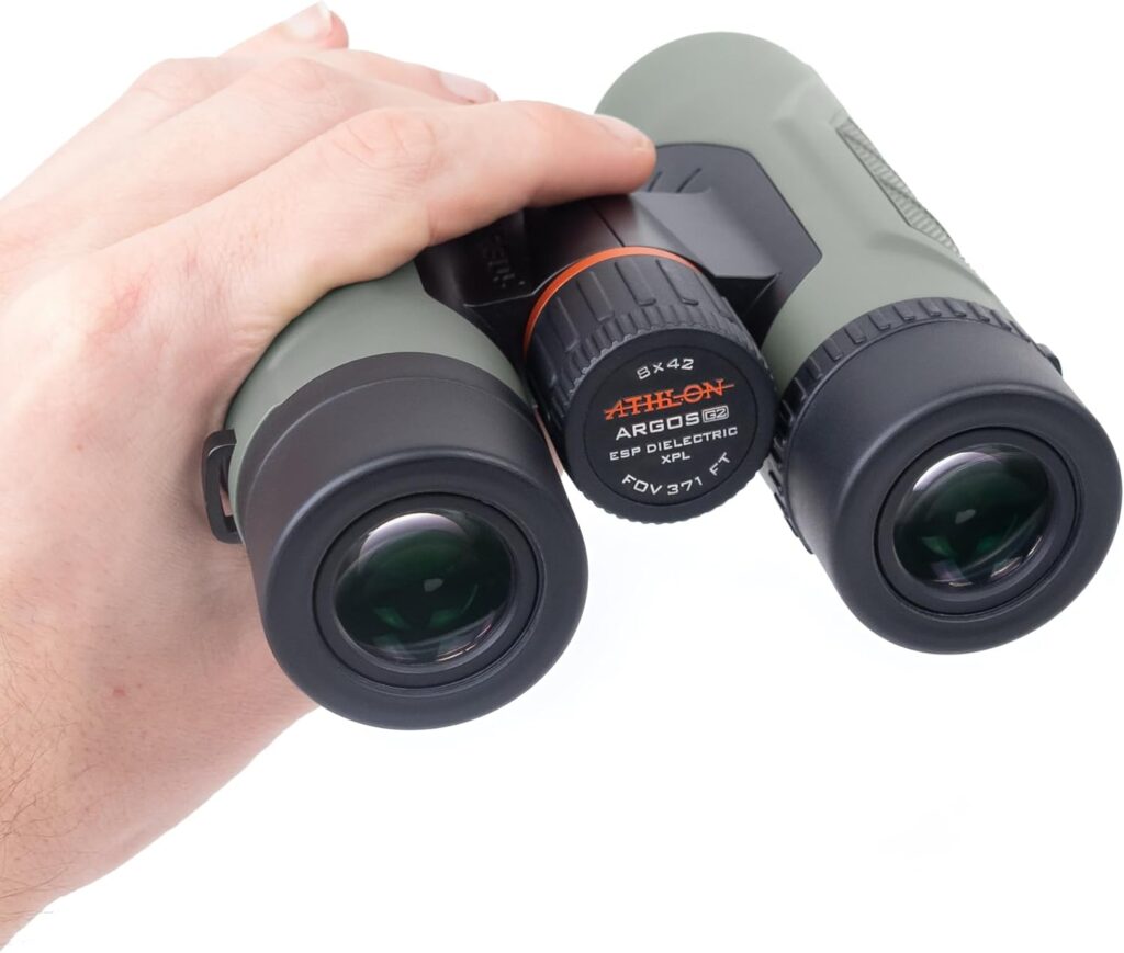 Athlon Optics 8x42 Argos G2 HD Gray Binoculars with Eye Relief for Adults and Kids, High-Powered Binoculars for Hunting, Birdwatching, and More