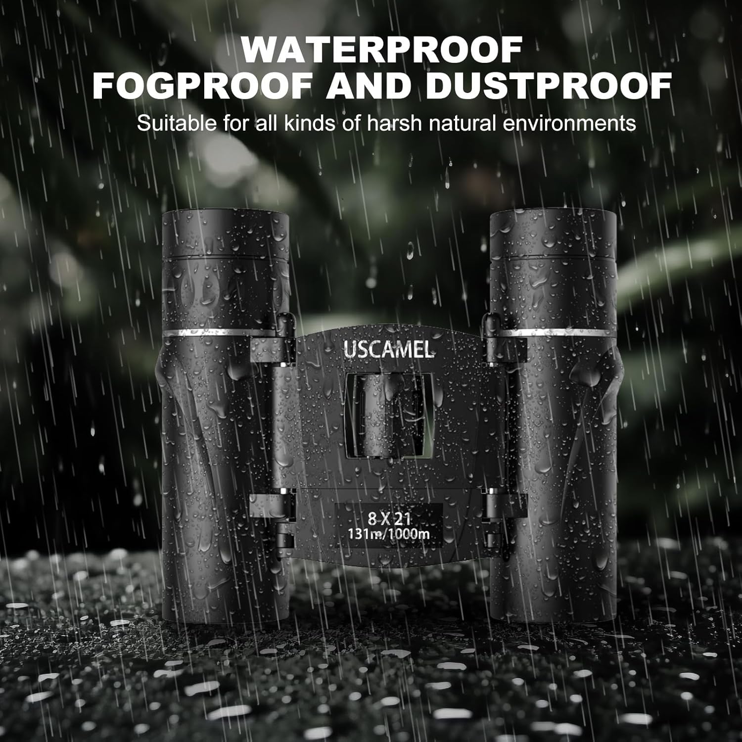 USCAMEL Binoculars for Adults and Kids 8×21 High Powered Compact Binoculars BAK4 Prism Easy Focus Waterproof Small Binoculars for Bird Watching Outdoor Hunting Travel (Black)