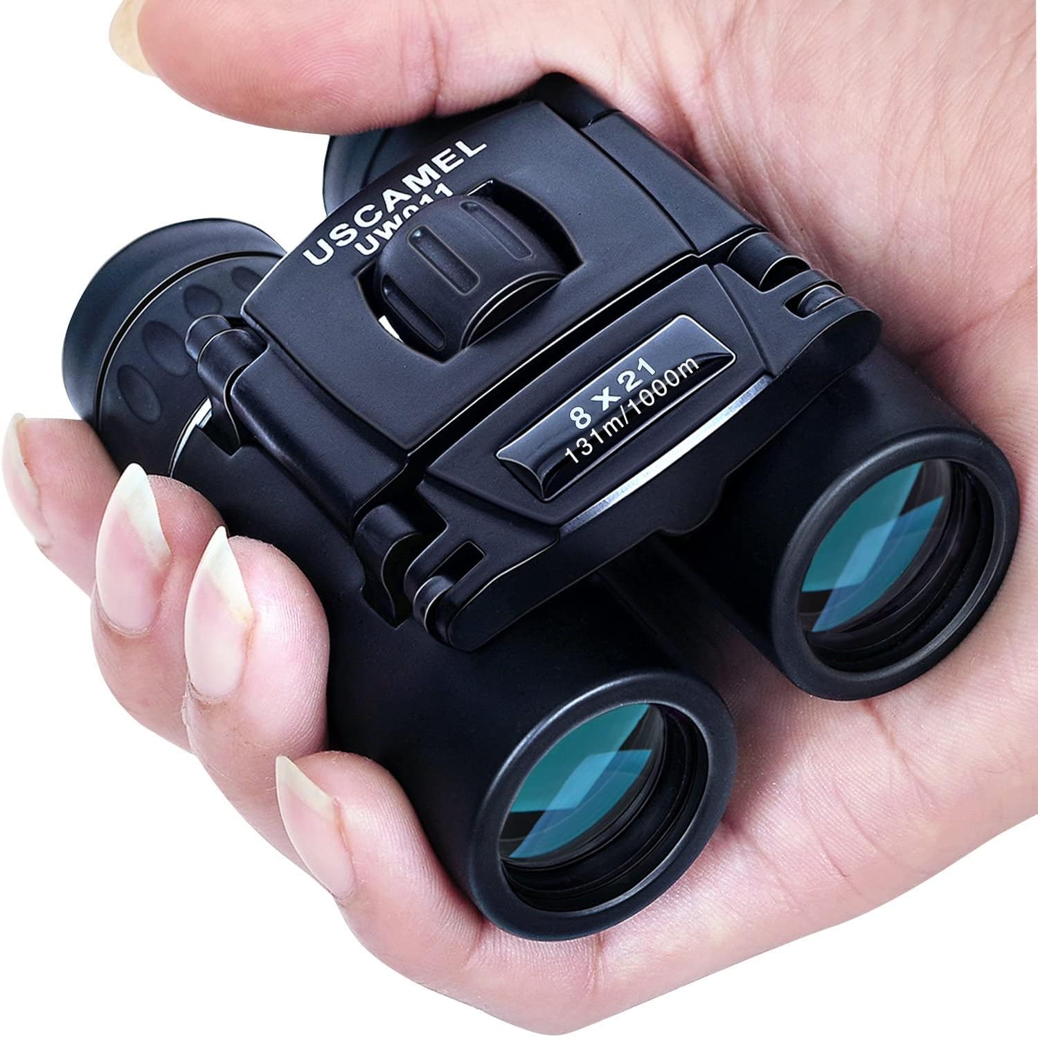 USCAMEL Binoculars for Adults and Kids 8×21 High Powered Compact Binoculars BAK4 Prism Easy Focus Waterproof Small Binoculars for Bird Watching Outdoor Hunting Travel (Black)