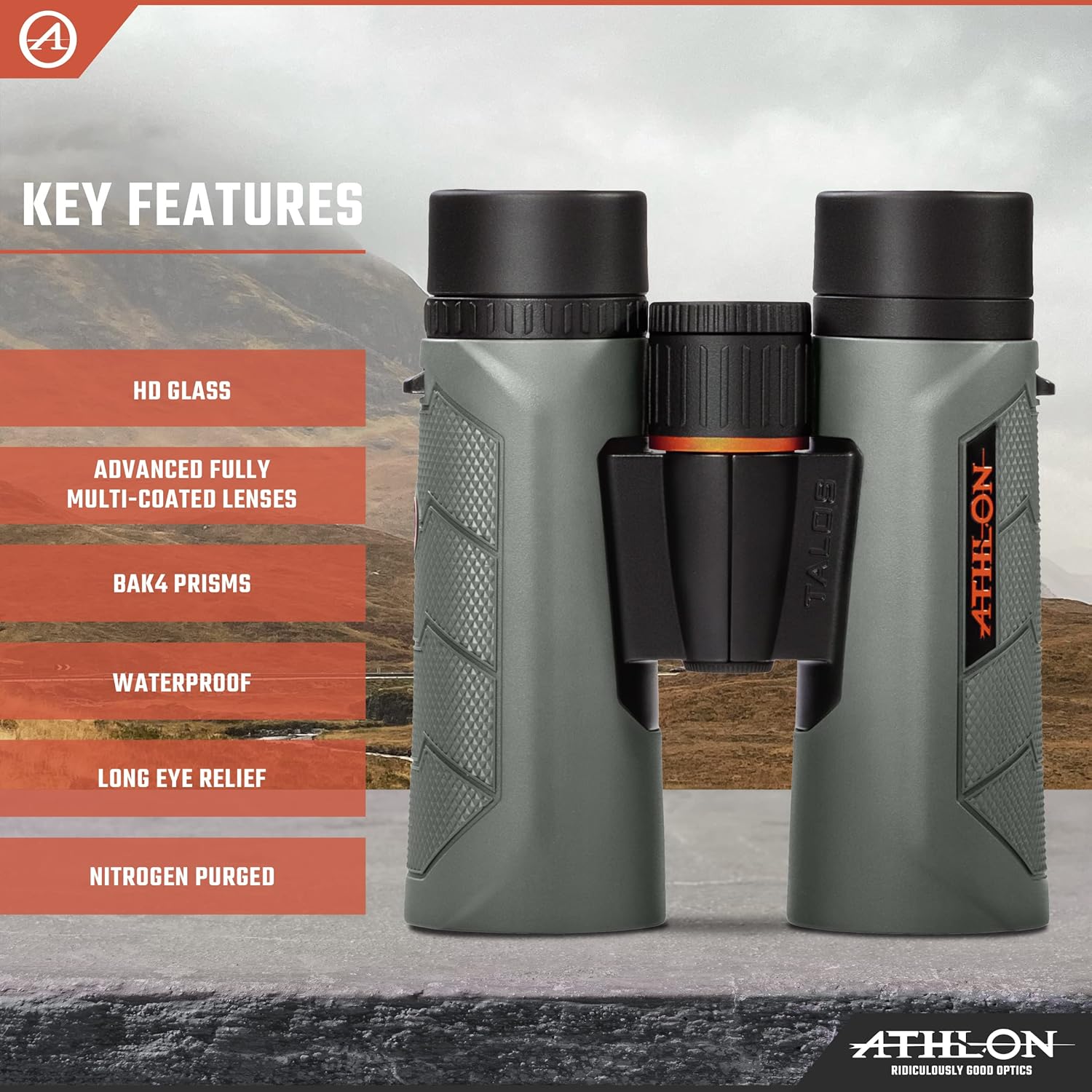 Athlon Optics 8x42 Talos G2 HD Binoculars with Eye Relief for Adults and Kids, High-Powered Binoculars for Hunting, Birdwatching, and More