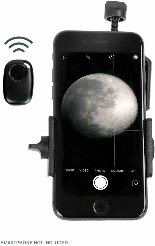 Celestron – Smartphone Photography Adapter DX Kit for Telescope – Digiscoping Smartphone Adapter – Capture Photos and Video Through Your Telescope or Spotting Scope – Bonus Bluetooth Shutter Remote