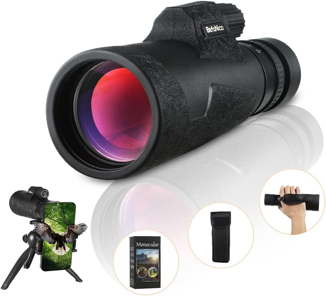 Monocular Telescope Smart Phone Photograph telephoto Lens by Adapter Tripod.10X-30X50 HD High Power dim Light Night Vision for Adults BAK4 Prism  ED FMC Lens, Hunting Stargazing Gifts for Men