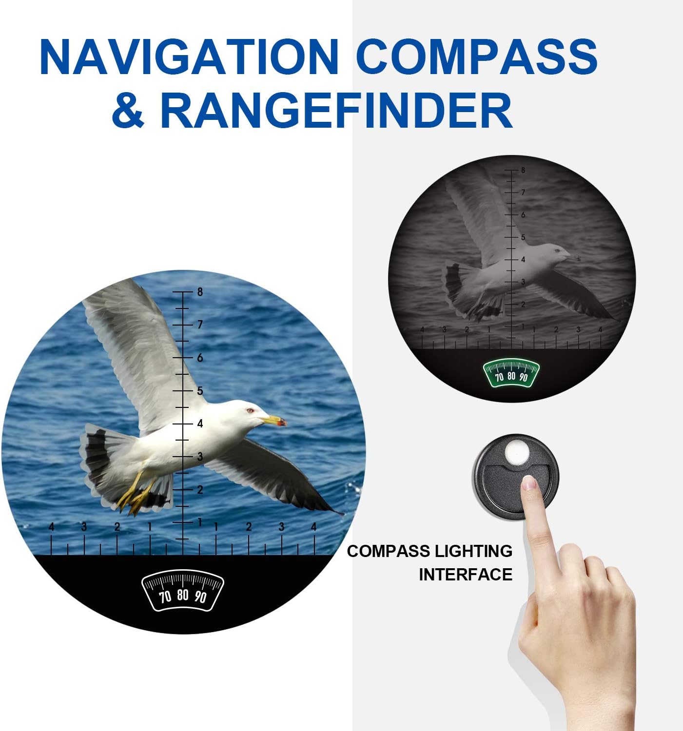 Marine Binoculars 7x50 Waterproof,HD Wide View Clear Image Military Binocular with Rangefinder and Illuminated Compass for Boating Sailing Hunting and Traveling
