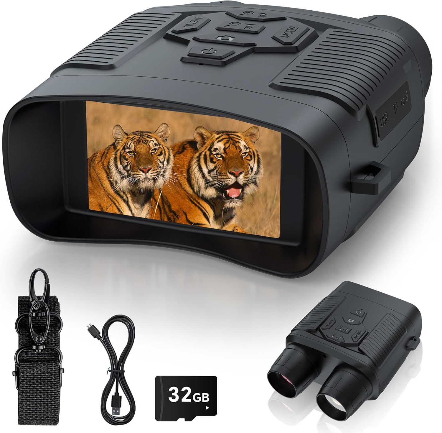 Night Vision Goggles, Profey 4K Digital Infrared Night Vision Binoculars for Adults, Night and Day, 3 Screen Rechargeable Hunting Night Vision with 7-Brightness Level, Include 32GB TF Card