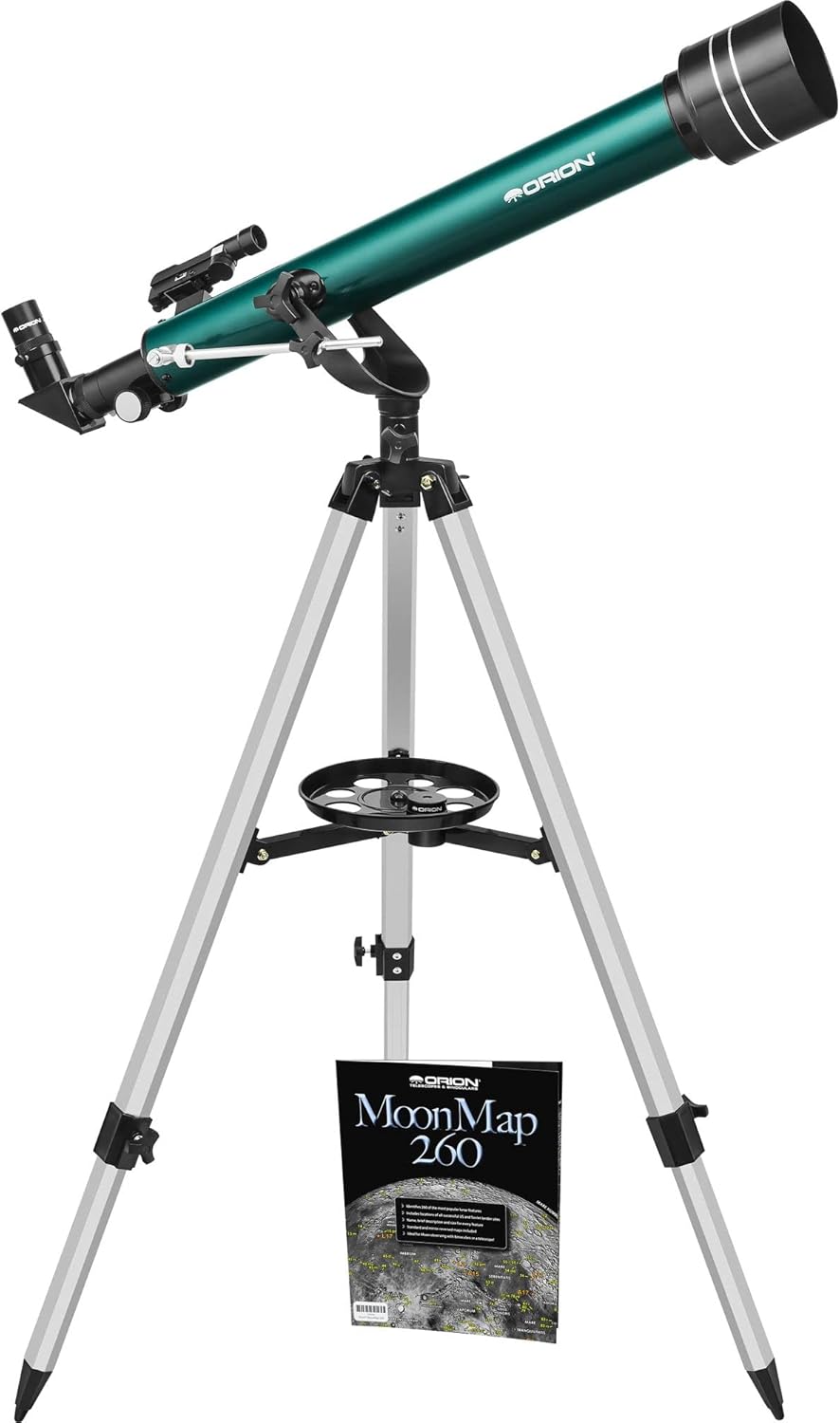 Orion Observer II 60mm Altazimuth Refractor Telescope for Kids  Young Adults - Ideal First Telescope Astronomy Gift Includes Eyepieces  MoonMap