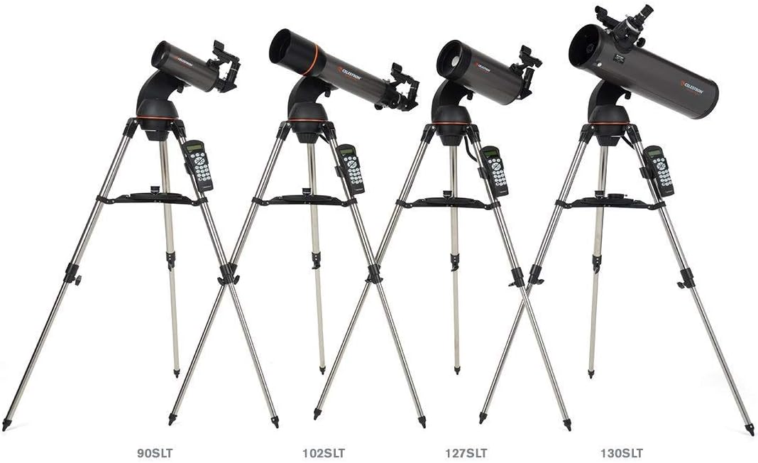 Celestron 31145 NexStar 130SLT Portable Computerised Newtonian Reflector Telescope with Quick-Release Fork-arm Mount, Accessory Tray and Starry Night Special Edition Software, Grey