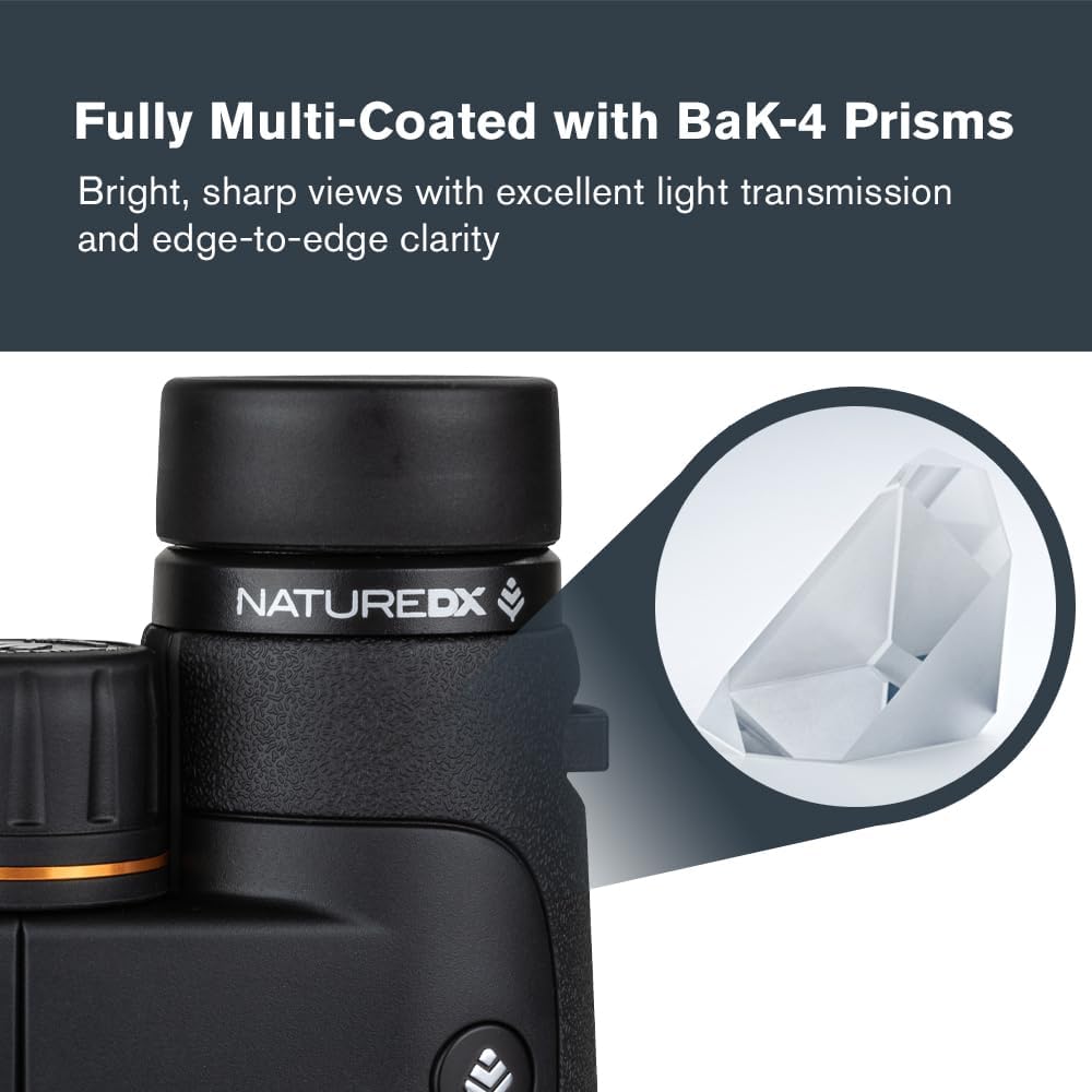 Celestron - Nature DX 8x42 Binoculars – Ideal for Birding and Outdoors – 42mm Objective Lenses – Wide 7.4° Field of View – BaK-4 Prisms – Fully Multi-Coated – Waterproof and Fogproof