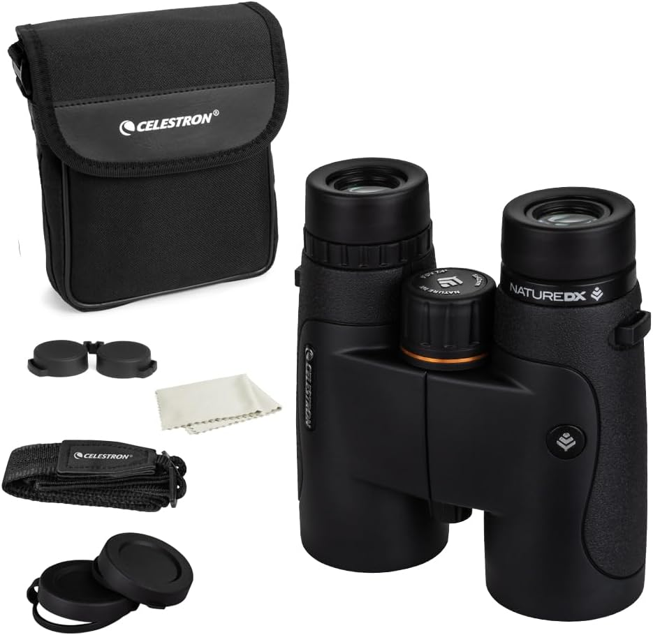 Celestron - Nature DX 8x42 Binoculars – Ideal for Birding and Outdoors – 42mm Objective Lenses – Wide 7.4° Field of View – BaK-4 Prisms – Fully Multi-Coated – Waterproof and Fogproof