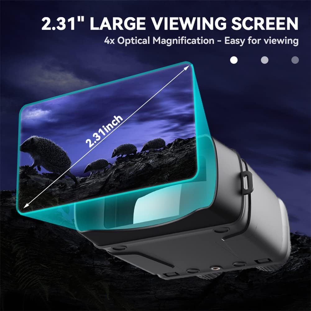 Night Vision Binoculars, 1080p Full HD Infrared (IR) Digital Night Vision Scope Camera, 128GB TF Card for Hunting, Camping, Travel