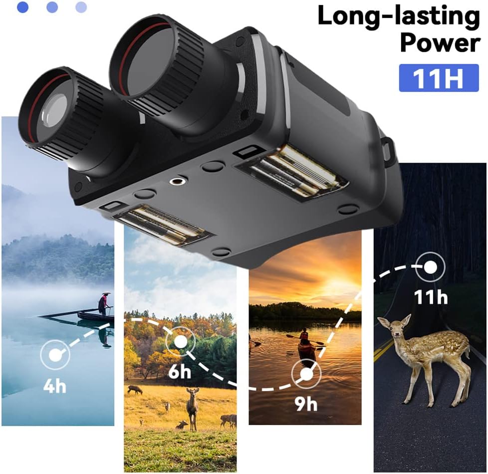 Night Vision Binoculars, 1080p Full HD Infrared (IR) Digital Night Vision Scope Camera, 128GB TF Card for Hunting, Camping, Travel