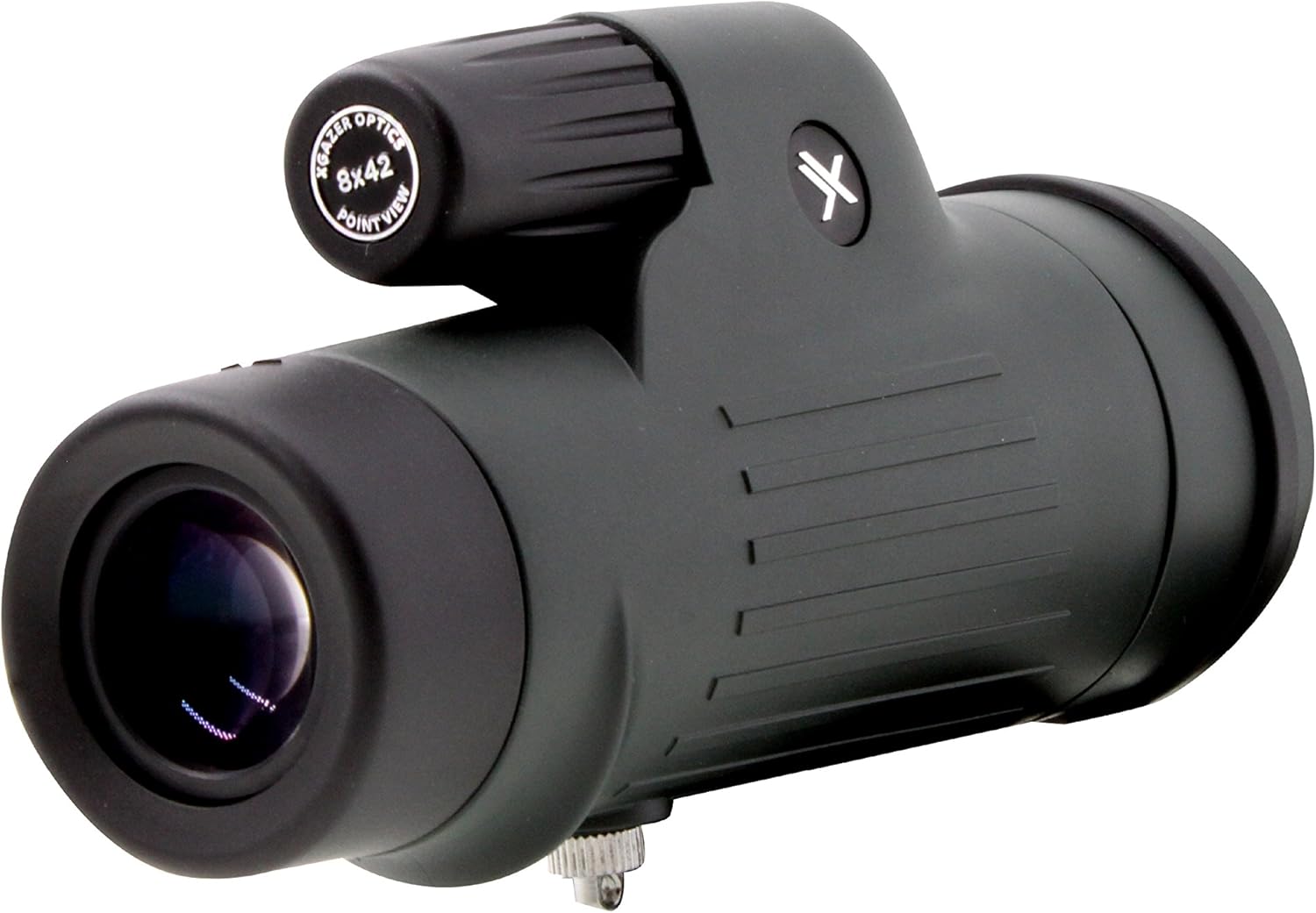 Xgazer Optics 12x50 Point View High Powered Monocular- Waterproof Bird Watching, Hunting, Fishing,Travel, Safari, Hiking, Monocular- Long Range, Eye-Relief Monocular w/Wrist Strap, Case  Cloth