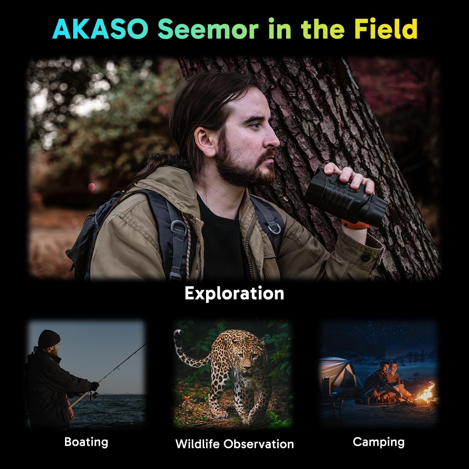 AKASO Seemor-200 Night Vision Goggles - 4K Full Color Night Vision Binoculars for Adults, App-Enabled Photo and Video Saving,AI-ISP 3280FT Viewing Range,16x Digital Zoom for Camping Hiking  Security