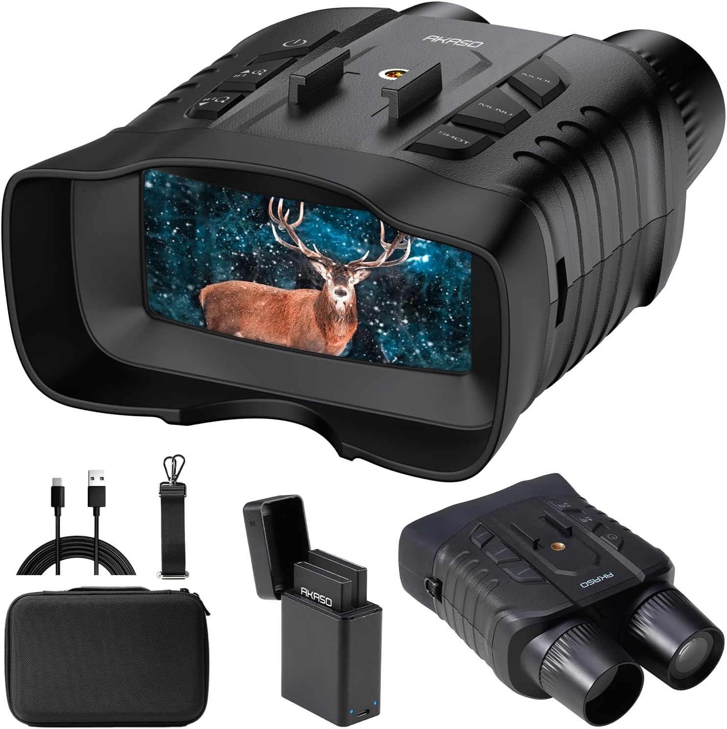 AKASO Seemor-200 Night Vision Goggles - 4K Full Color Night Vision Binoculars for Adults, App-Enabled Photo and Video Saving,AI-ISP 3280FT Viewing Range,16x Digital Zoom for Camping Hiking  Security