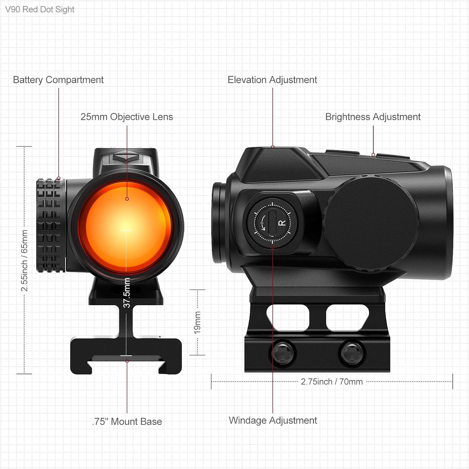 Feyachi Red Dot and Magnifier Combo with Flip-to-Side Mount, 1.5-5x Variable Zoom, 2MOA Dot, Absolute Co-Witness, 11 Brightness Settings