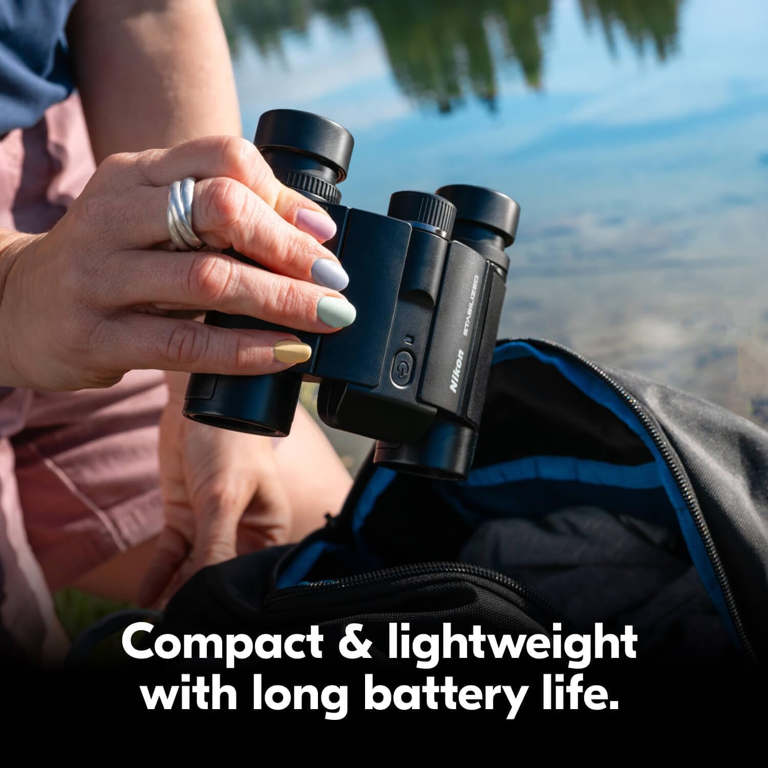 Nikon STABILIZED 12x25 Binoculars - Optical Image Stabilization, Blur-Free View, Waterproof Design, 12x Magnification for Hunting, Birdwatching  Outdoor Activities