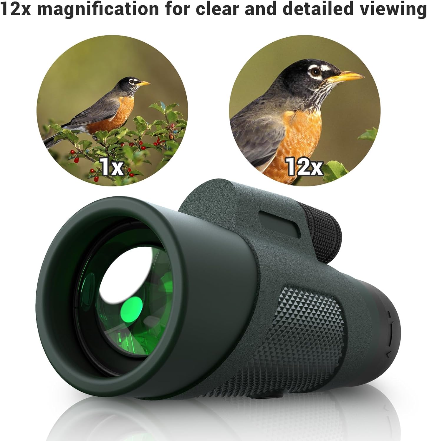 12x50 Monocular Telescope for Adults, High Powered Monoculars Compact Scope Portable Handheld Telescope with BAK-4 Prism FMC Lens for Bird Watching Hiking Camping Hunting Travel 12x50 Monocular Telescope for Adults, High Powered Monoculars Compact Scope Portable Handheld Telescope with BAK-4 Prism FMC Lens for Bird Watching Hiking Camping Hunting Travel