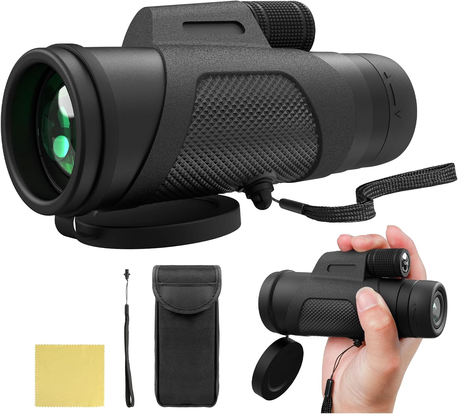 12x50 Monocular Telescope for Adults, High Powered Monoculars Compact Scope Portable Handheld Telescope with BAK-4 Prism FMC Lens for Bird Watching Hiking Camping Hunting Travel 12x50 Monocular Telescope for Adults, High Powered Monoculars Compact Scope Portable Handheld Telescope with BAK-4 Prism FMC Lens for Bird Watching Hiking Camping Hunting Travel