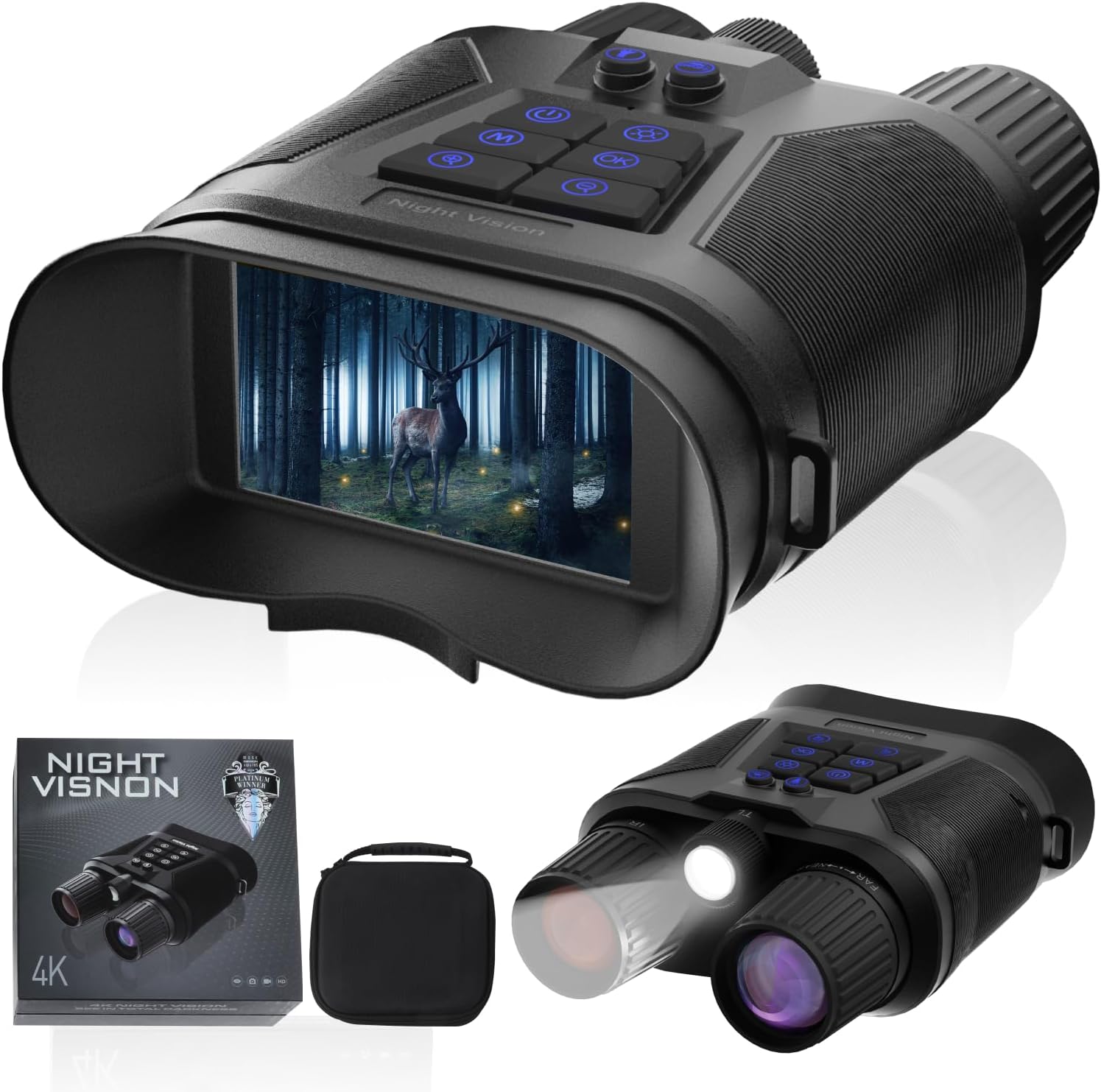 4K NVG Helmet Night Vision Goggles – Tactical Head-Mounted Infrared Monocular w/ 1968ft Detection Range, 58MP Photos, 4K Video, 8X Zoom, 850nm IR, USB-C Rechargeable, Supports 512GB Storage 4K NVG Helmet Night Vision Goggles – Tactical Head-Mounted Infrared Monocular w/ 1968ft Detection Range, 58MP Photos, 4K Video, 8X Zoom, 850nm IR, USB-C Rechargeable, Supports 512GB Storage