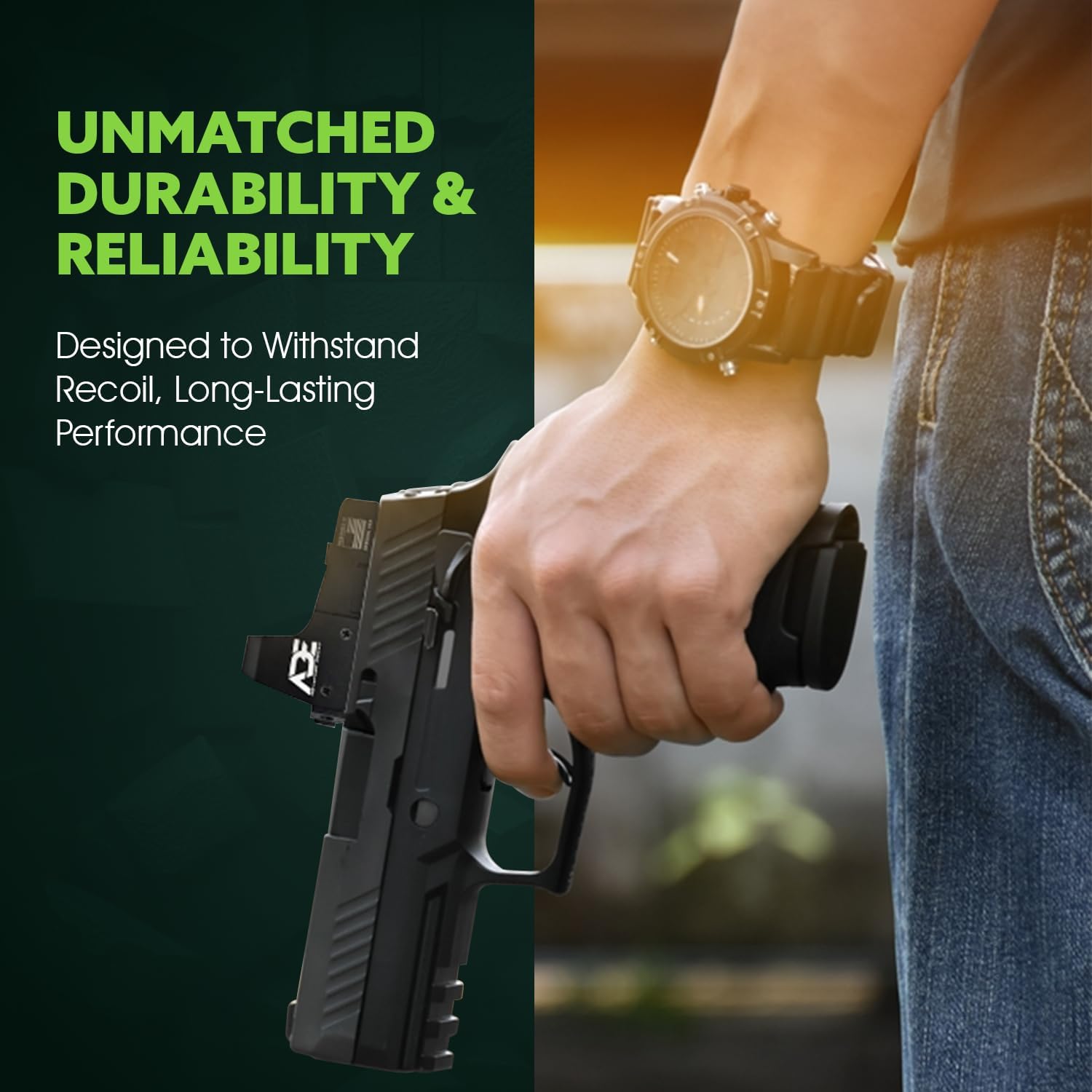 Ade Advanced Optics RD3-006 Reflex Sight for Handgun – Compact Optic with Doctor/Venom Footprint, Green/Blue Dot Options, Picatinny Mount Included, Reflex Sight for Pistols and Scopes