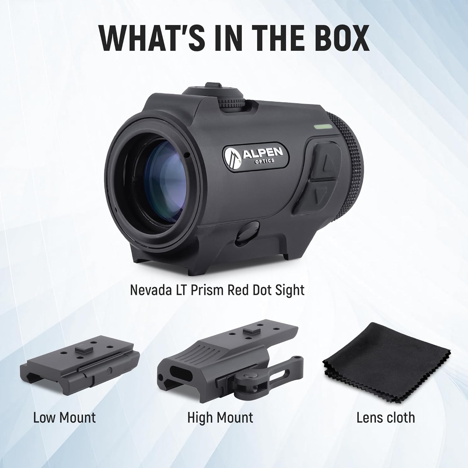 Alpen Optics Nevada LT Prism 3x24 Red Dot Sight – 3 MOA Reticle, Dynamic Dot Technology, 14 Brightness Levels, Waterproof Design, Fog-Proof Design - Engineered for Precision Performance