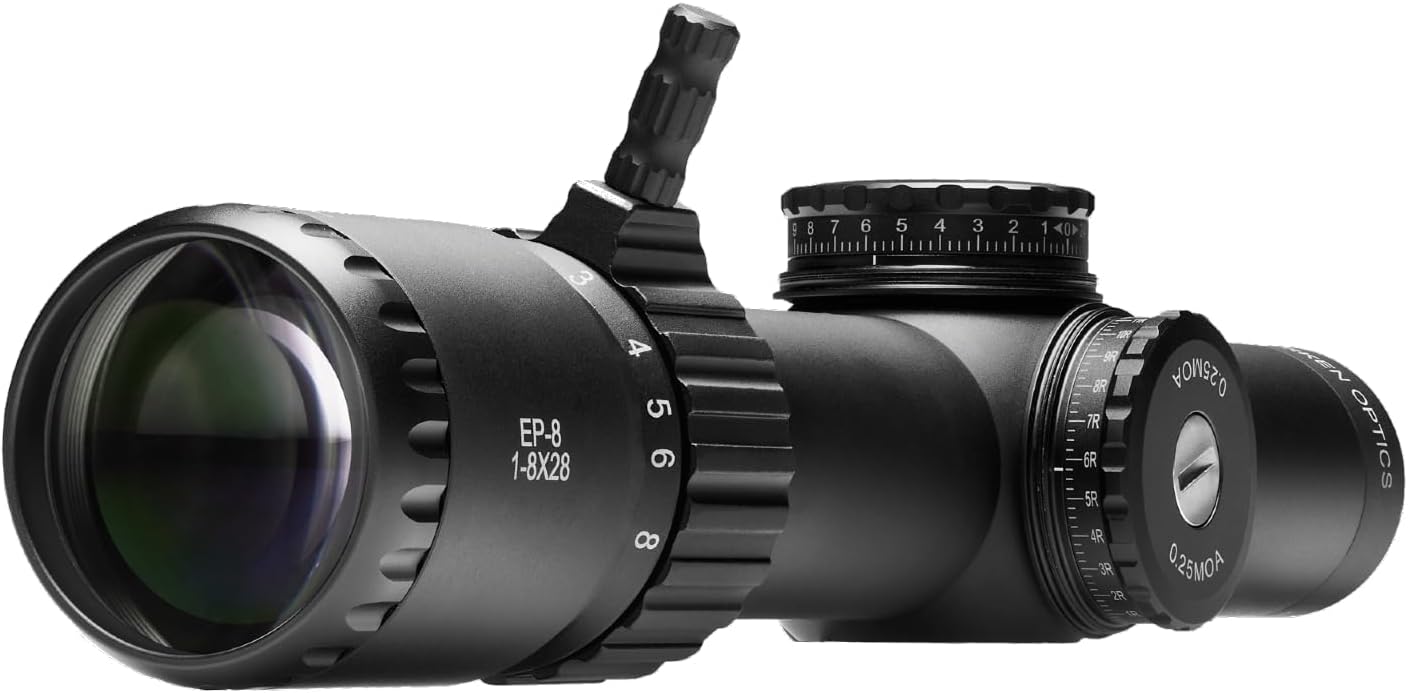 Arken Optics EP8 1-8x28 LPVO First Focal Plane Riflescope 34mm Tube Arken Optics EP8 1-8x28 LPVO First Focal Plane Riflescope 34mm Tube