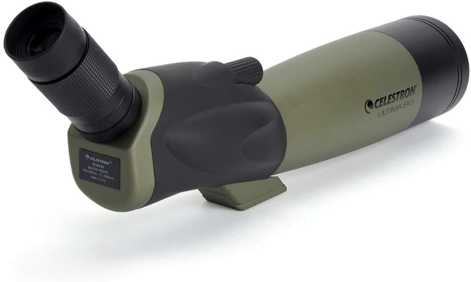 Celestron – Ultima 80 Angled Spotting Scope – 20-60x Zoom Eyepiece – Multi-Coated Optics for Bird Watching, Wildlife, Scenery and Hunting – Includes Soft Carrying Case and Smartphone Adapter Celestron – Ultima 80 Angled Spotting Scope – 20-60x Zoom Eyepiece – Multi-Coated Optics for Bird Watching, Wildlife, Scenery and Hunting – Includes Soft Carrying Case and Smartphone Adapter