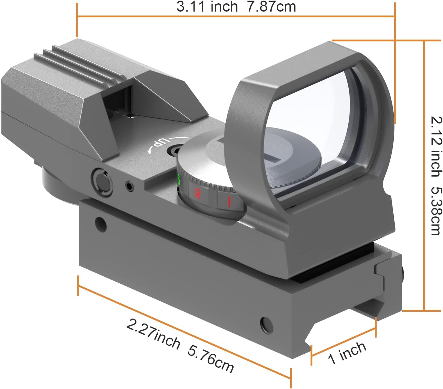 Feyachi Reflex Sight - Adjustable Reticle (4 Styles) Both Red and Green in one Sight!