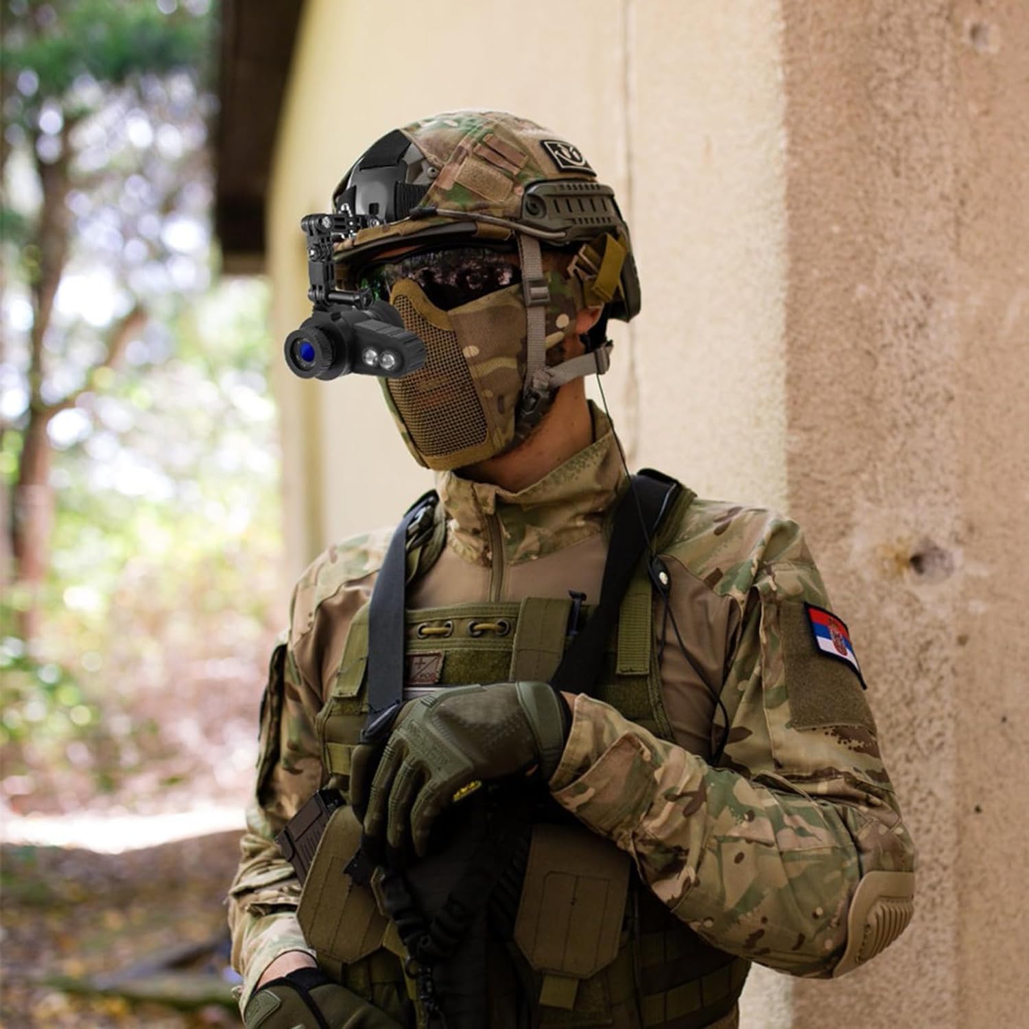 Head-Mounted Night Vision Monocular Goggles with Elastic Head Strap, Default 7X Magnification, NVG Equipment 1148FT Range with Riflescope 1.54 in HD Screen, Rechargeable for Ghost Hunting Camping Head-Mounted Night Vision Monocular Goggles with Elastic Head Strap, Default 7X Magnification, NVG Equipment 1148FT Range with Riflescope 1.54 in HD Screen, Rechargeable for Ghost Hunting Camping