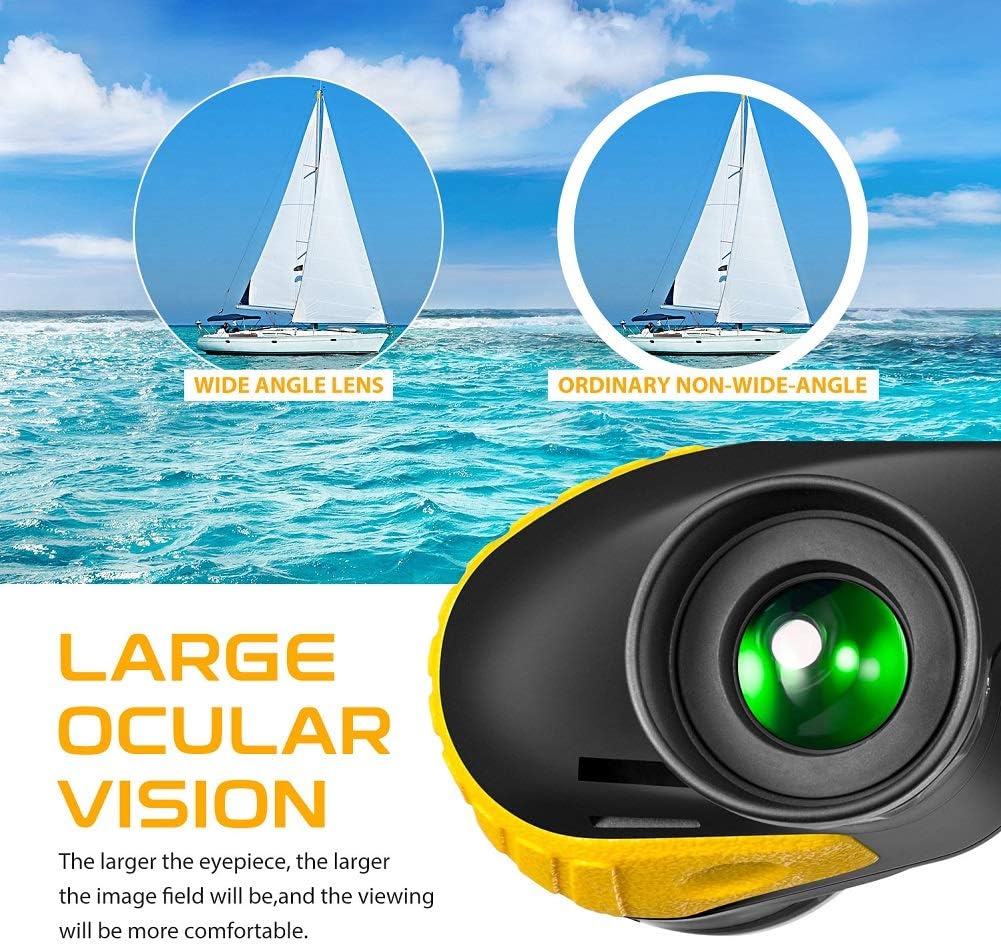 Hooway 7x50 HD Waterproof Military Marine Binoculars w/Internal Rangefinder  Compass for,Bird Watching,Boating and More(Army Green) …