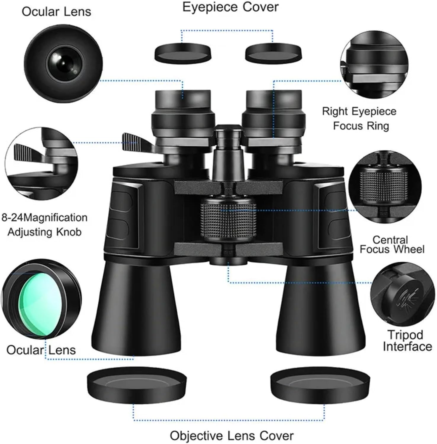 Military Zoom Binoculars 180x100 Powerful HD Binoculars Day/Low Night Optics Hunting Outdoor for Bird Watching Hiking Concert Travel