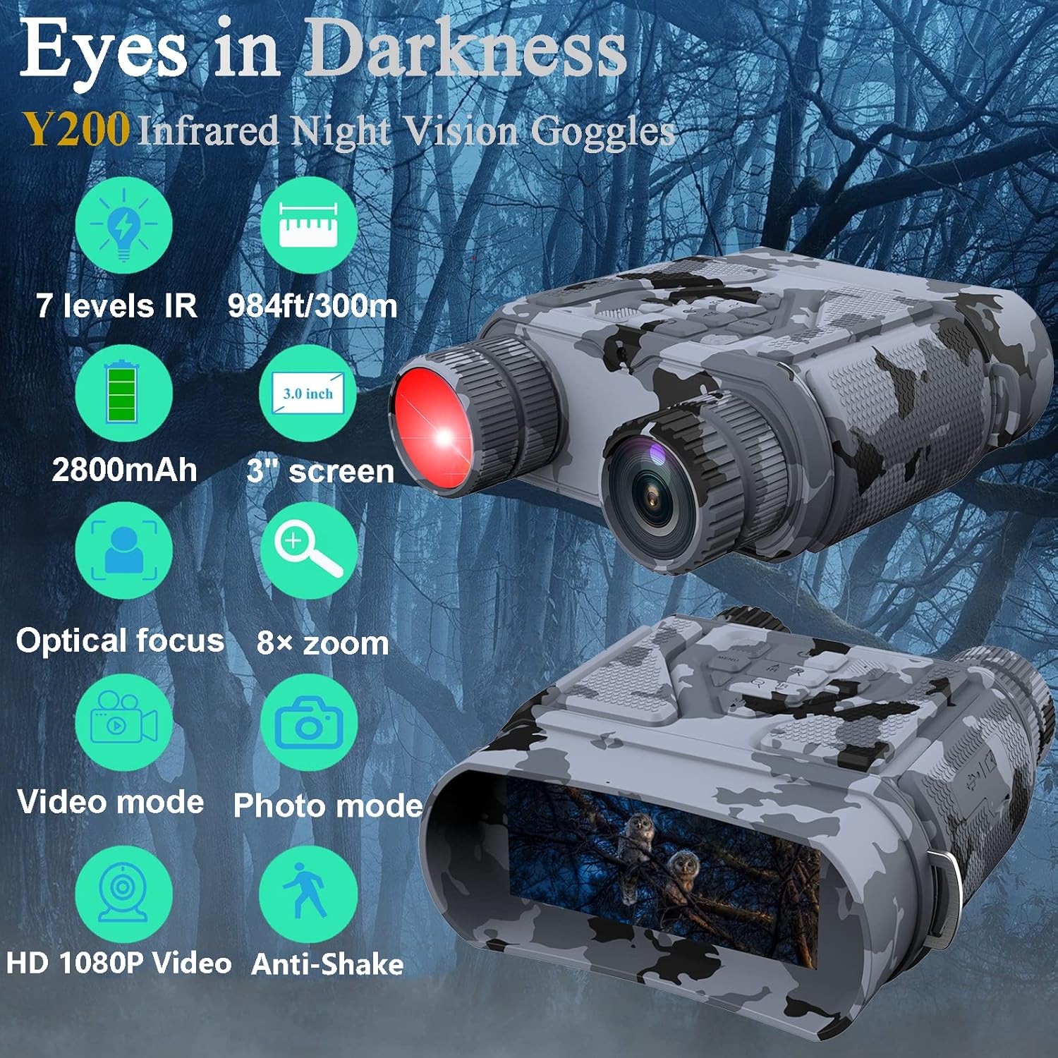 Night Vision Goggles Night Vision Binoculars for Total Darkness,Best Gifts for Men Him Dad Husband Boyfriend, Gear for Hunting and Camping