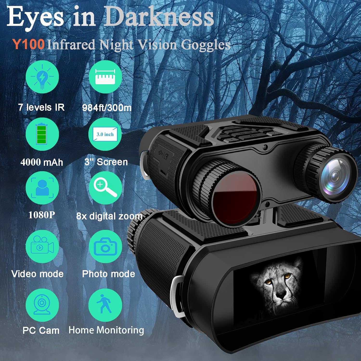 Night Vision Goggles Night Vision Binoculars for Total Darkness,Best Gifts for Men Him Dad Husband Boyfriend, Gear for Hunting and Camping