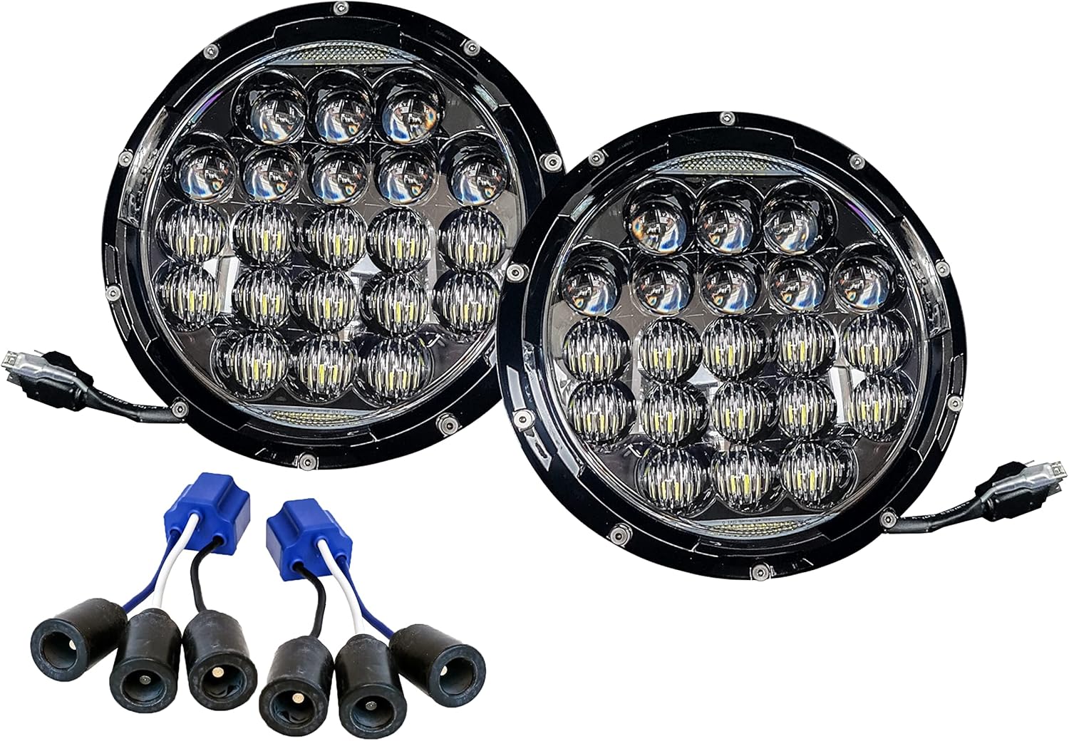 OZ-USA 7 High Output Military 4D Optic LED Headlight Hi/Lo Beam DRL 24 volts M35a2 M35 M35a3 M923 Truck HHMMWV M998 DIESEL