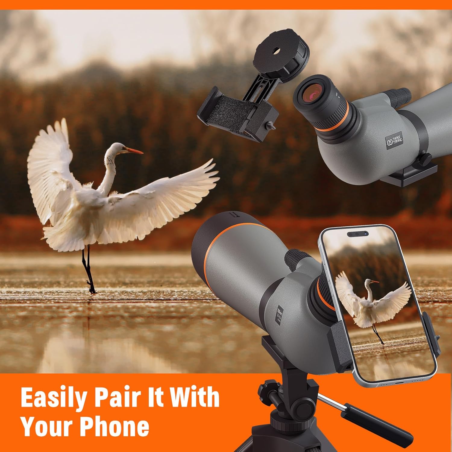 Spotting Scope 25-75x85, Dual Focusing Spotting Scopes with BAK4 Prism  FMC Lens, Tripod, Phone Adapter and Carrying Case, Spotter Scope for targeting, Bird Watching, Wildlife