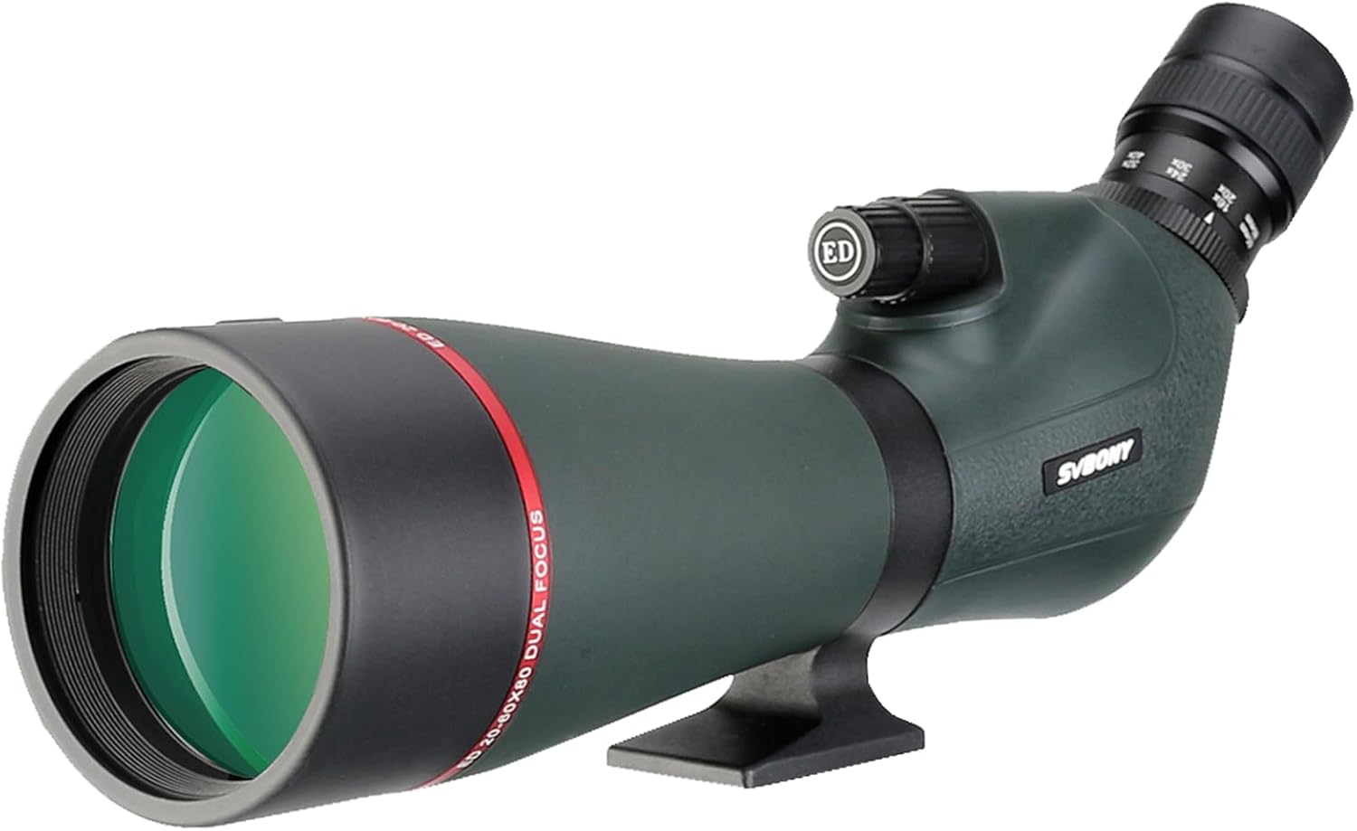 SVBONY SV406P 20-60x80 Angled Spotting Scopes, ED Dual Focus Spotter Scope for Bird Watching, IPX7 Waterproof Spotting Scopes for Wildlife Viewing, Compatible with SC001 WiFi Camera