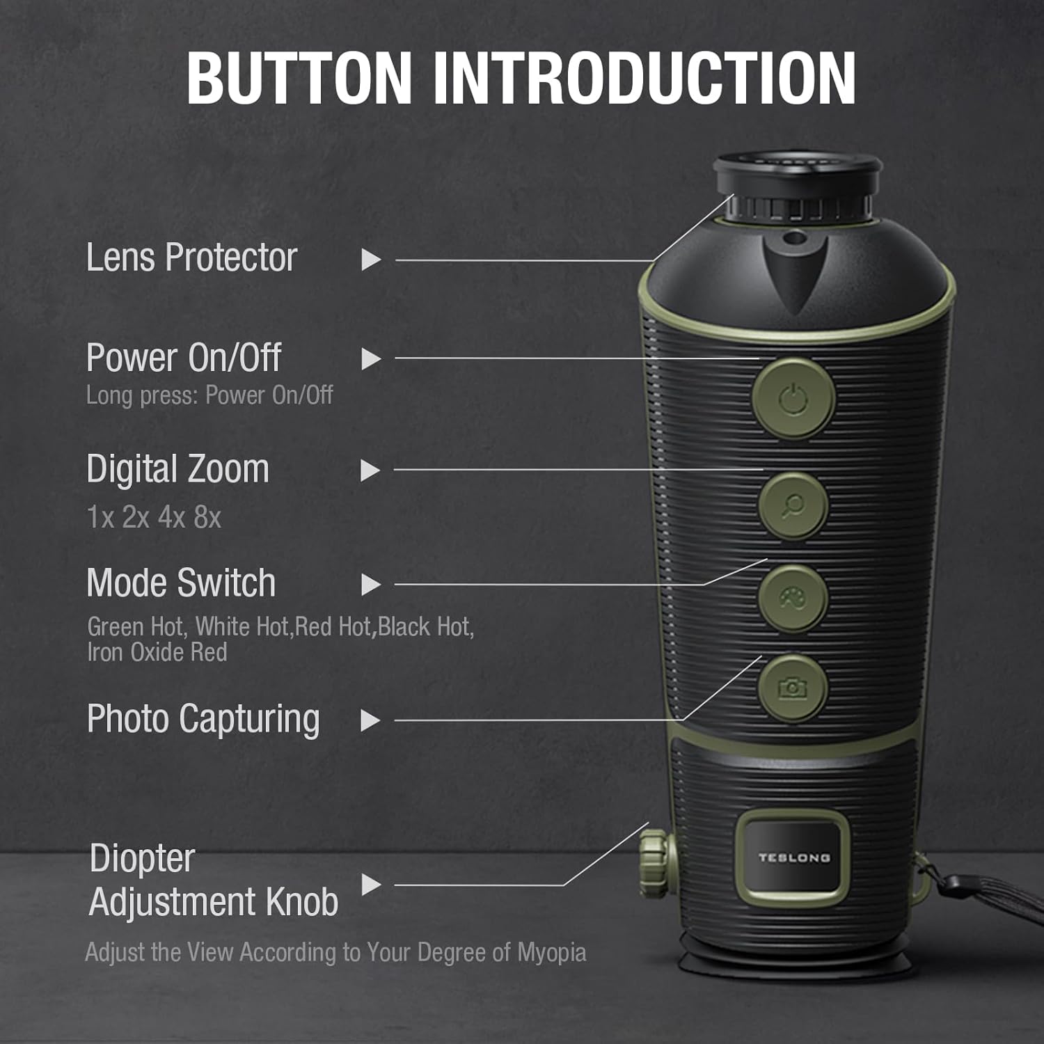 Teslong Thermal Monocular, 256x192 Thermal Imaging Monocular Handheld Infrared Scope, Weather-Resistant Vision Short Range for Hunting, Outdoor Camping, Travel Teslong Thermal Monocular, 256x192 Thermal Imaging Monocular Handheld Infrared Scope, Weather-Resistant Vision Short Range for Hunting, Outdoor Camping, Travel