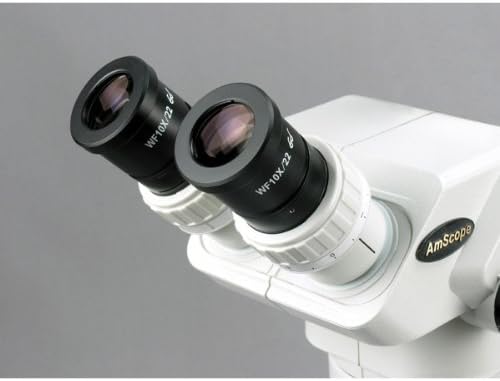 AmScope ZM-3BW3 Professional Binocular Stereo Zoom Microscope, EW10x and EW25x Eyepieces, 2X-225X Magnification, 0.67X-4.5X Zoom Objective, Ambient Lighting, Single-Arm Boom Stand, Includes 0.3x and 2.0x Barlow Lenses