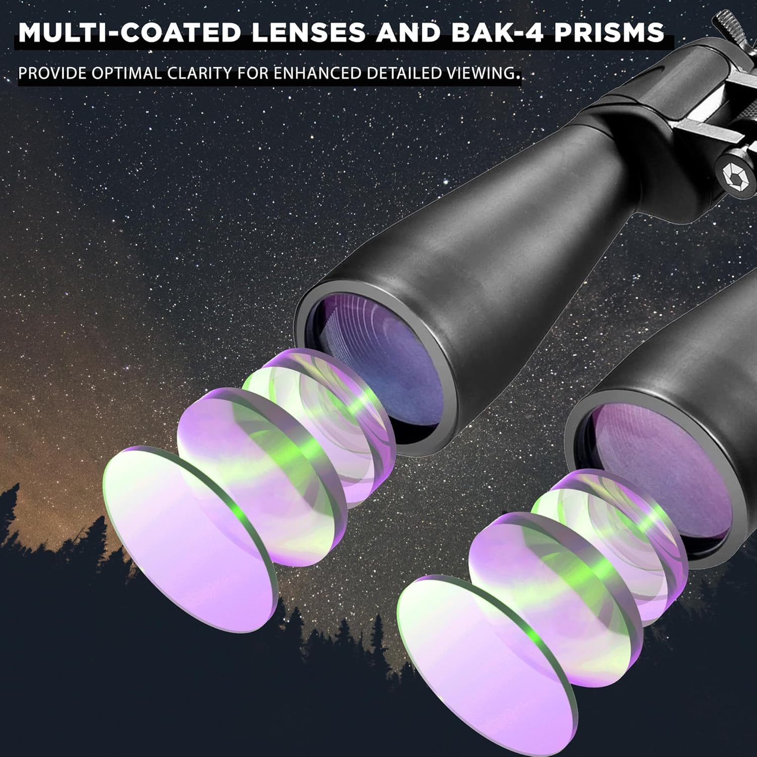 Barska AB10592 Gladiator 20-100×70 Zoom Binoculars with Tripod Adaptor for Astronomy & Long Range Viewing , Black