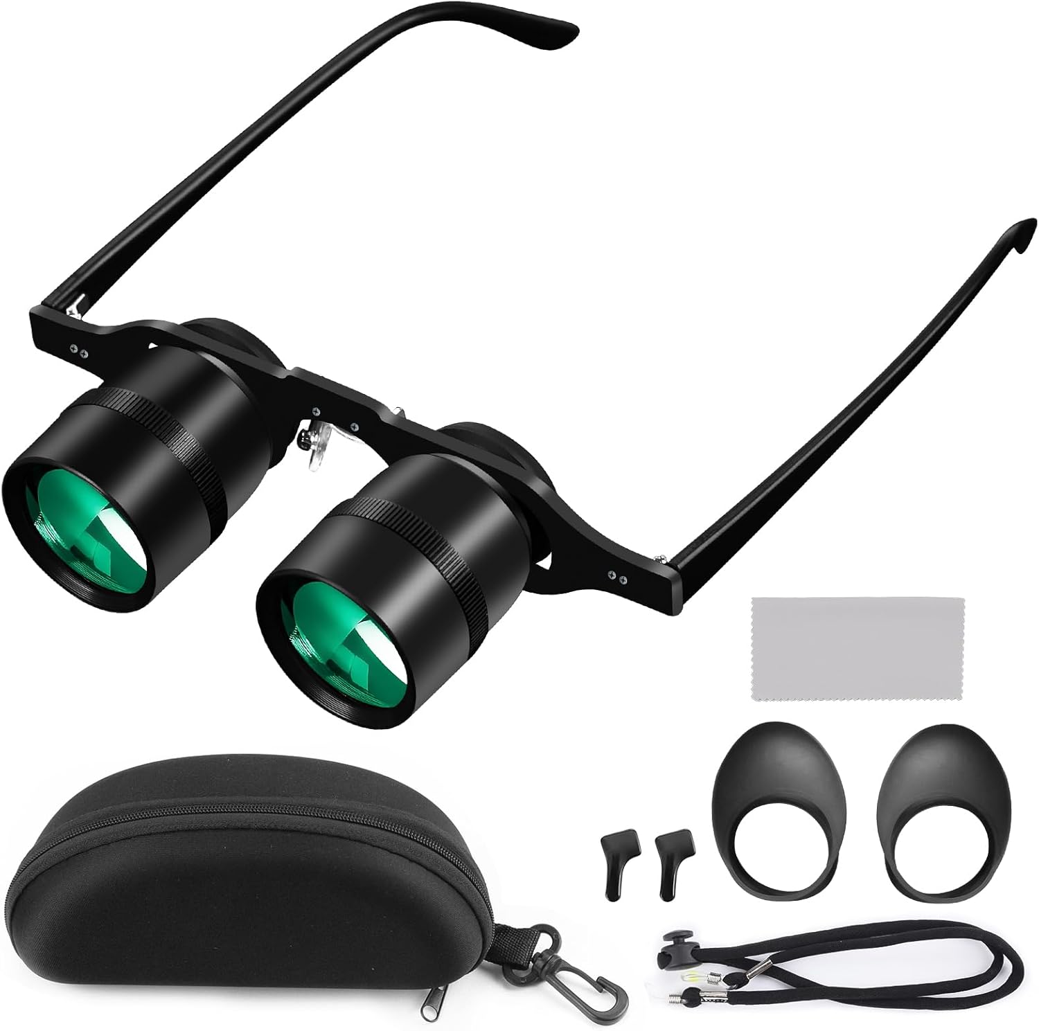 BLACKICE Binocular Glasses, Professional for Fishing, Hands Free, Zoom Optics, TV, Sports, Concerts, Theater, and Sightseeing, Portable Binoculars and Opera Glasses