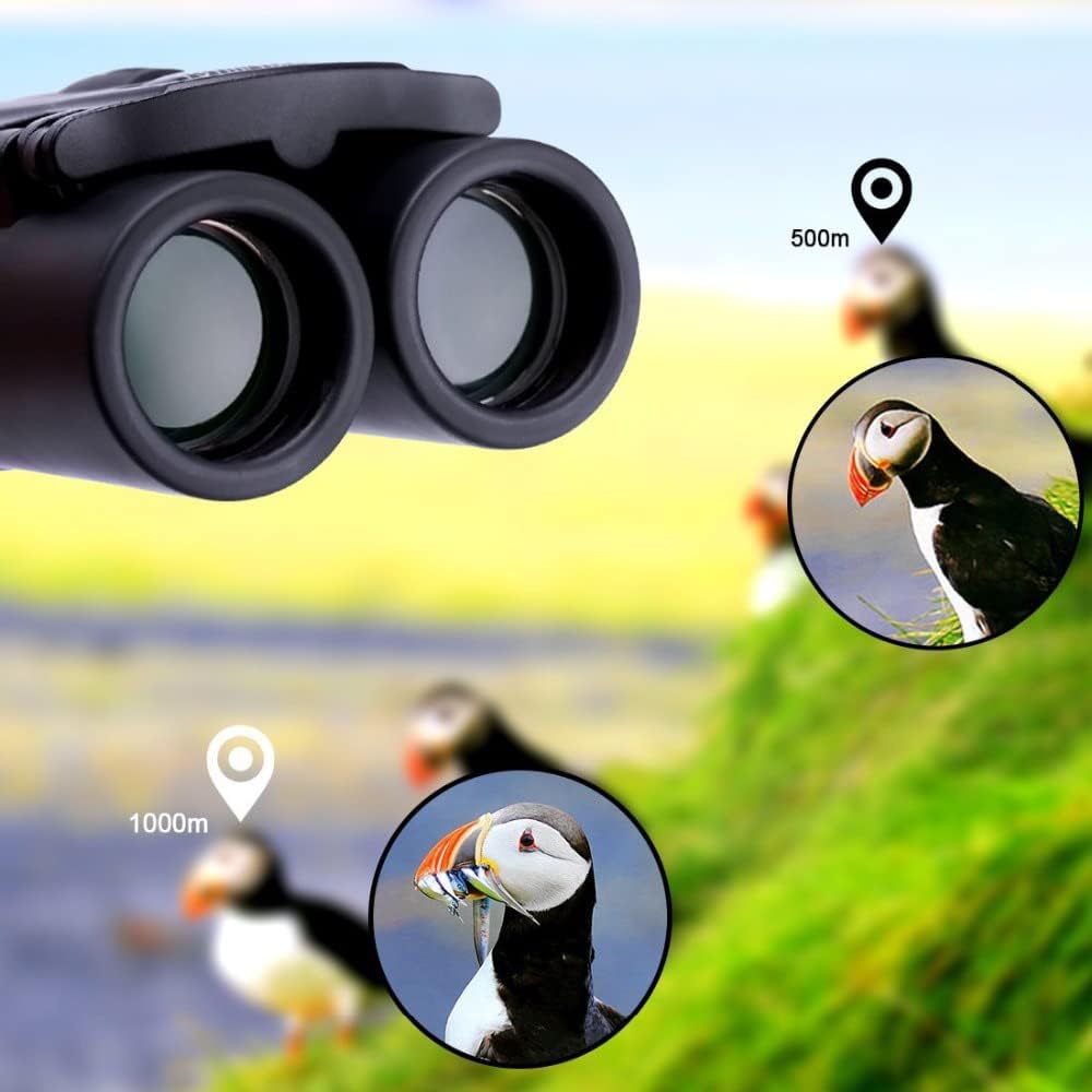 500x25 HD Powerful Binoculars 5000M Long Range Folding Mini Telescope Professional Hunting Telescope Zoom Military HD BAK4 FMC Optics for Hunting Sports Outdoor Camping Travel Outdoor Gifts